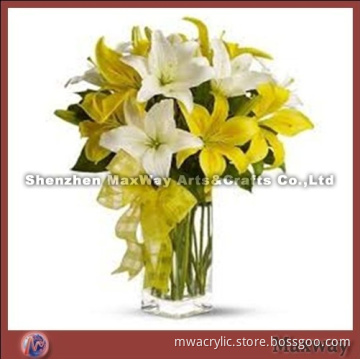 Crystal quadrate cup-shaped acrylic/perspex vase/flower vase